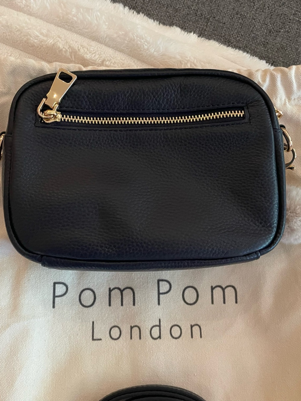 Pom Pom London Navy Leather Crossbody Bag with 3 Adjustable Straps - Picture 5 of 5